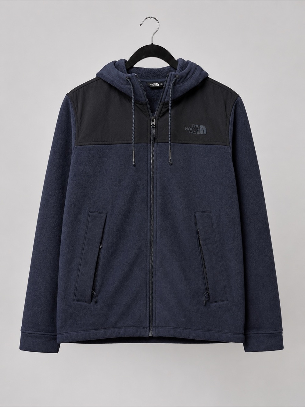 Men’s The North Face Blue-Grey Full-Zip Fleece Hoodie Size L GUC
